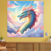 Bunter Drache am Himmel Leinwanddruck (Insitu (Wohnzimmer))