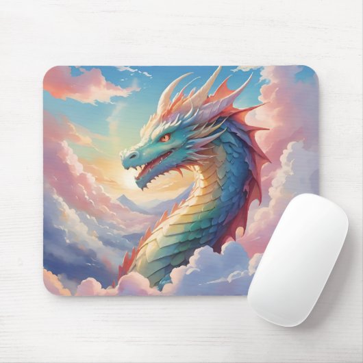 Bunter Drache am Himmel Mousepad (Mit Mouse)