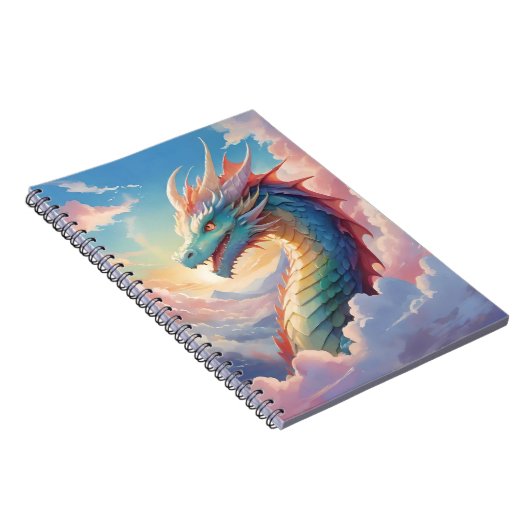 Bunter Drache am Himmel Notizblock (Rechte Seite)