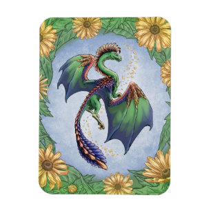 Bunter Drache der Sommer-Natur-Fantasie-Kunst Magnet