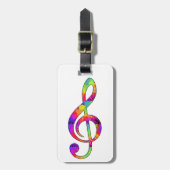 Bunter dreifacher Clef Gepäckanhänger (Vorderseite vertikal)