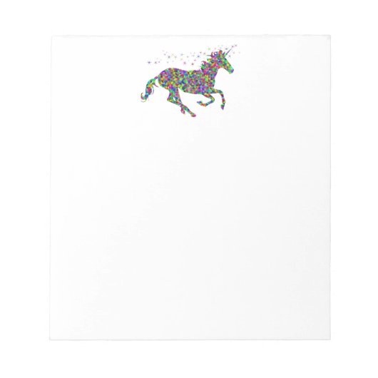 Bunter Einhorn Notizblock (Vorderseite)