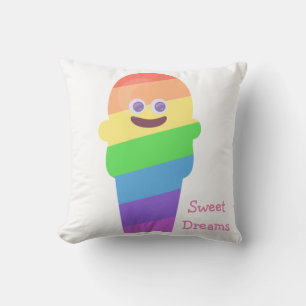 Bunter Eiscreme-Kegel Farbige Kunst Spaß Kissen