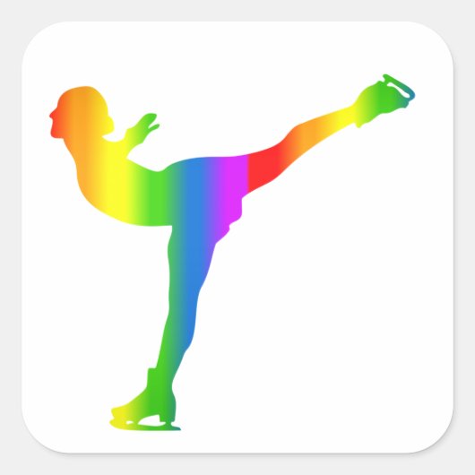 Bunter Eiskunstlauf Regenbogen Sticker (Vorderseite)