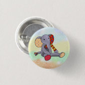 Bunter Elefant Button (Vorne & Hinten)