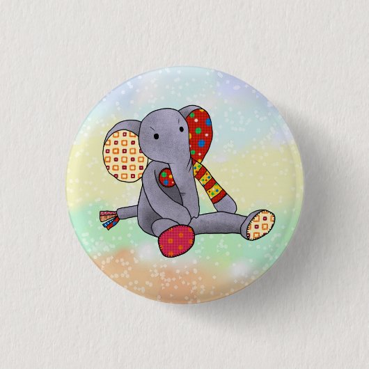 Bunter Elefant Button (Vorderseite)