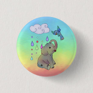 Bunter Elefant Button