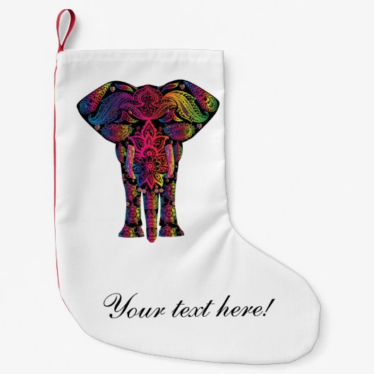 Bunter Elefant-Cartoon Kleiner Weihnachtsstrumpf (Vorderseite)