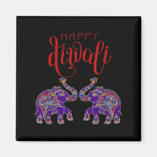 Bunter Elefant Frohe Deepavali Diwali für Hindu Magnet