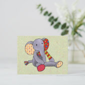 Bunter Elefant Postkarte (Stehend Vorderseite)
