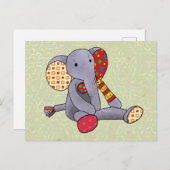 Bunter Elefant Postkarte (Vorne/Hinten)