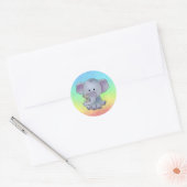 Bunter Elefant  Runder Aufkleber (Umschlag)
