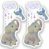Bunter Elefant Runder Aufkleber (Vorderseite)
