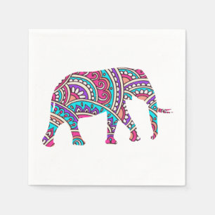 Bunter Elefant Serviette