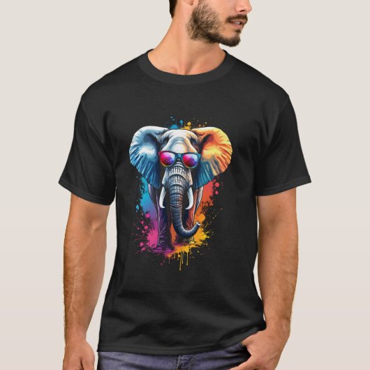 Bunter Elefant T-Shirt (Vorderseite)