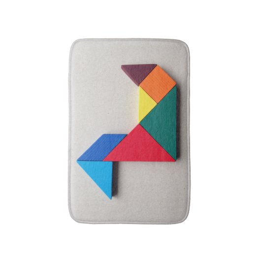 Bunter Ente Tangram Badematte (Vorderseite Vertikal)