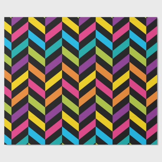 Bunter Entwurf 1 der hellen modischen Neonmode Geschenkpapier (Flach)