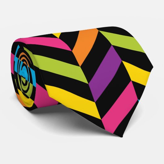 Bunter Entwurf 1 der hellen modischen Neonmode Krawatte (Gerollt)
