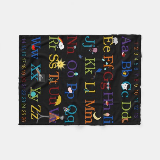 Bunter Entwurf ABCs 123 Fleecedecke (Vorderseite (Horizontal))