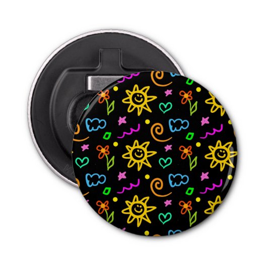 Bunter Entwurf des Hintergrundes für Kinder Flaschenöffner (Vorderseite)