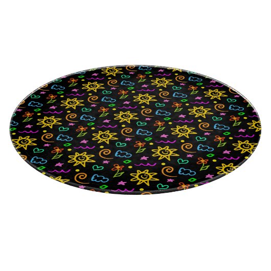 Bunter Entwurf des Hintergrundes für Kinder Schneidebrett (Ecke)