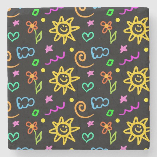 Bunter Entwurf des Hintergrundes für Kinder Steinuntersetzer (Vorderseite)