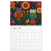 Bunter Eulenkalender 2026 Kalender (Feb 2027)