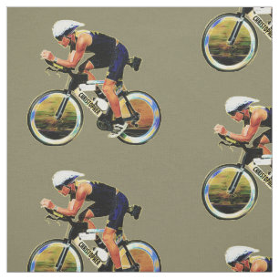 Bunter Fahrrad-Reiter mit Ihrem persönlichen Name Stoff