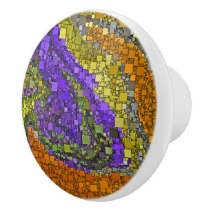 Bunter Fall-Blumenstrauß-geometrischer Entwurf Keramikknauf