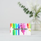 Bunter Farben-Spritzer Visitenkarte (Stehend Vorderseite)