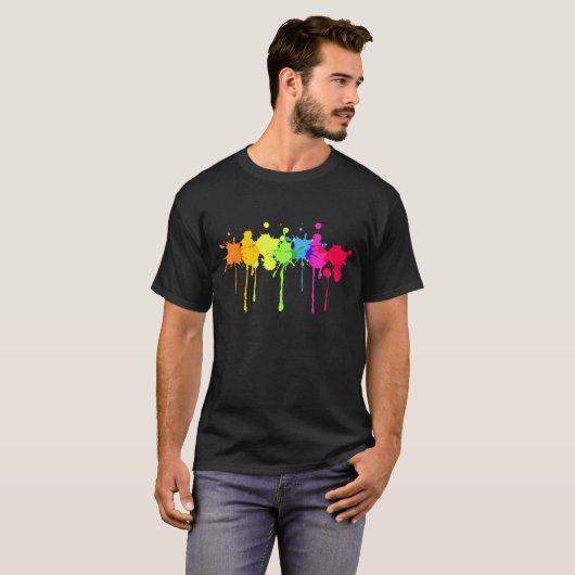 Bunter Farbenspritzen-T - Shirt (Vorne ganz)
