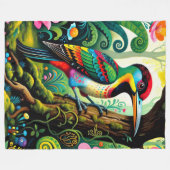 Bunter Feen-Specht-Vogel Fleecedecke (Vorderseite (Horizontal))