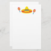 Bunter Fiestasombrero-Hut Maracas Briefpapier (Vorne/Hinten)
