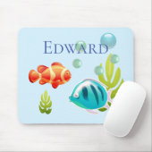 Bunter Fisch mit Bläschen und Algen Mousepad (Mit Mouse)