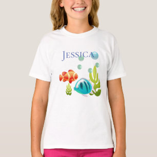 Bunter Fisch mit Bläschen und Algen T-Shirt