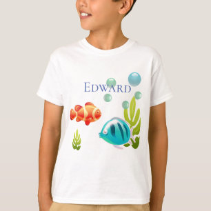 Bunter Fisch mit Bläschen und Algen T-Shirt