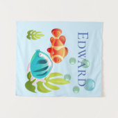 Bunter Fisch mit Bläschen und Algen Wandteppich (Vorderseite (Horizontal))