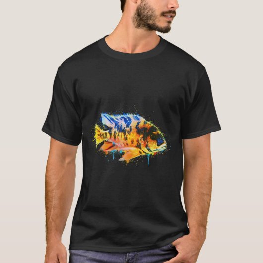 Bunter Fisch - Pinsel T-Shirt (Vorderseite)