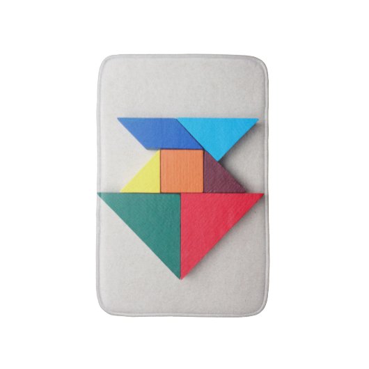 Bunter Fische Tangram Badematte (Vorderseite Vertikal)