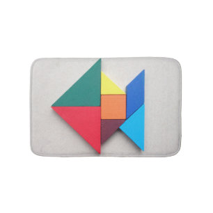 Bunter Fische Tangram Badematte