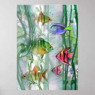 Bunter Fishies Druck Poster