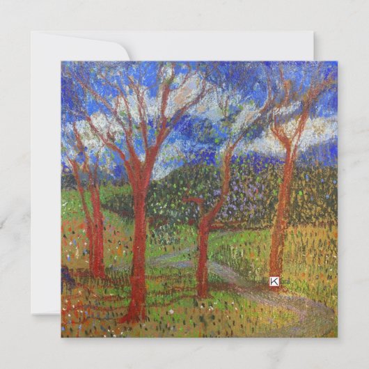 Bunter flacher Baumkarte (Vorderseite)