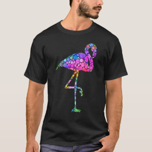 Bunter Flamingo mit Punkten zum Internationaler Pu T-Shirt