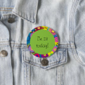 Bunter floraler 13. Geburtstag-Button Button (Beispiel)