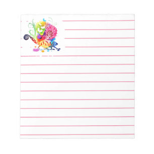 Bunter floraler Eidechse Notizblock