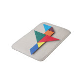 Bunter Flugzeug Tangram Badematte (Schrägansicht)
