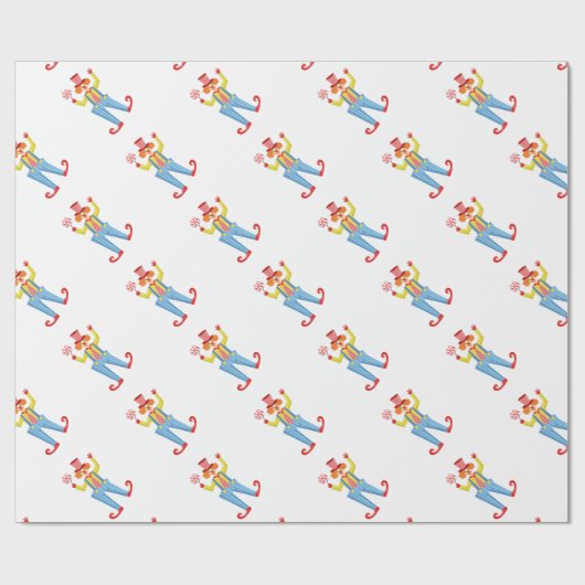 Bunter freundlicher Clown mit Lollypop in Geschenkpapier (Flach)