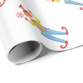 Bunter freundlicher Clown mit Lollypop in Geschenkpapier (Rolleneckpunkt)