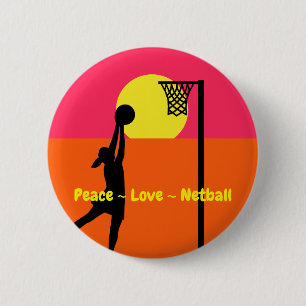 Bunter FriedensLiebeNetball Button