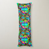 Bunter FRIEDENSnahtloses Muster + Ihre Ideen Seitenschläferkissen (Rückseite (Vertikal))